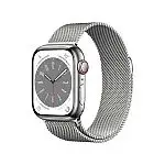 Apple Watch Series 8 GPS + Cellular 41mm Silver Stainless Steel Case with Silver Milanese Loop