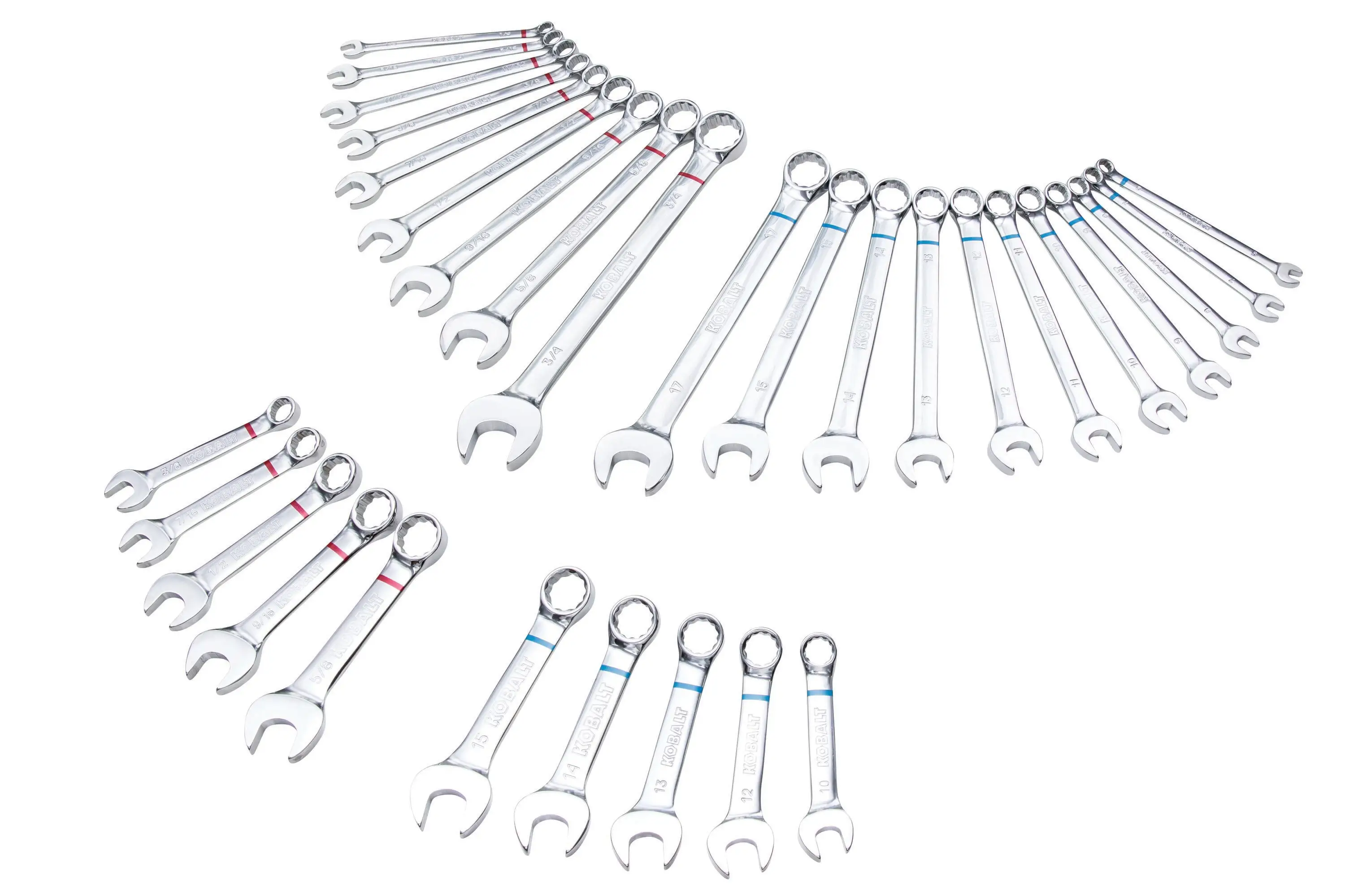 30-Piece Kobalt 12-Point Standard (SAE) and Metric Combination Wrench Set