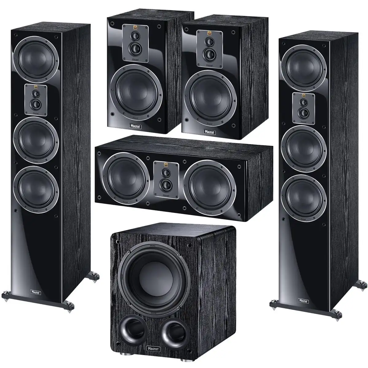 Magnat Signature 5.1 Speakers: 507 Floors, 53 Center, 503 Bookshelves & Sub