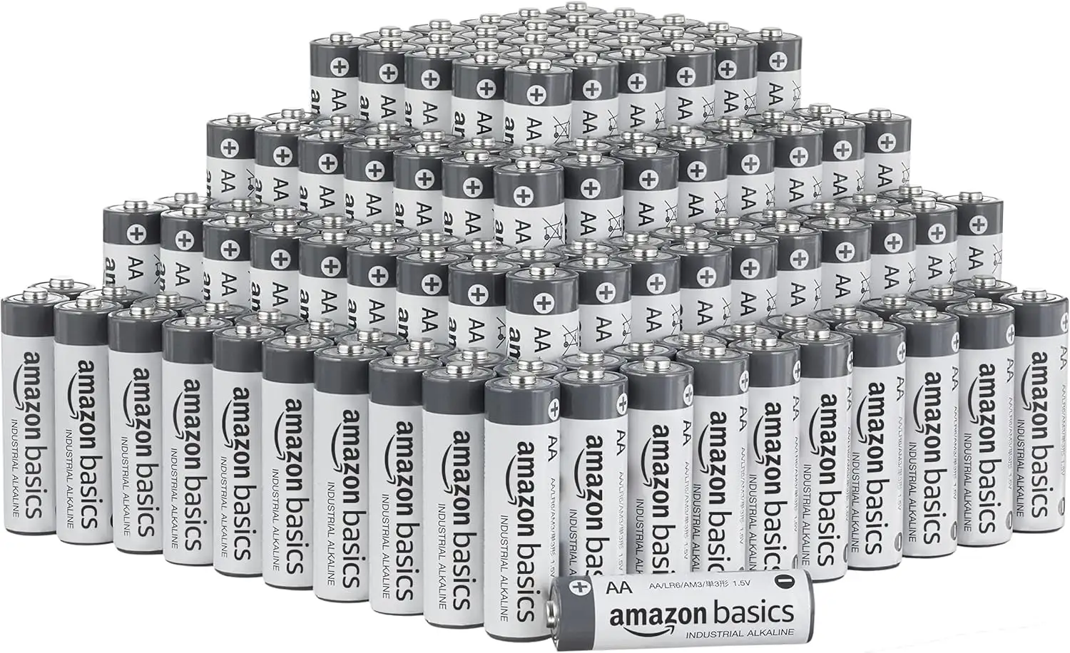 200-Pack Amazon Basics AA Alkaline Industrial Batteries (1.5 Volt, 5-Year Shelf Life)