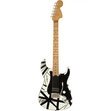 EVH Striped Series '78 Eruption Electric Guitar (White w/ Black Stripes Relic)