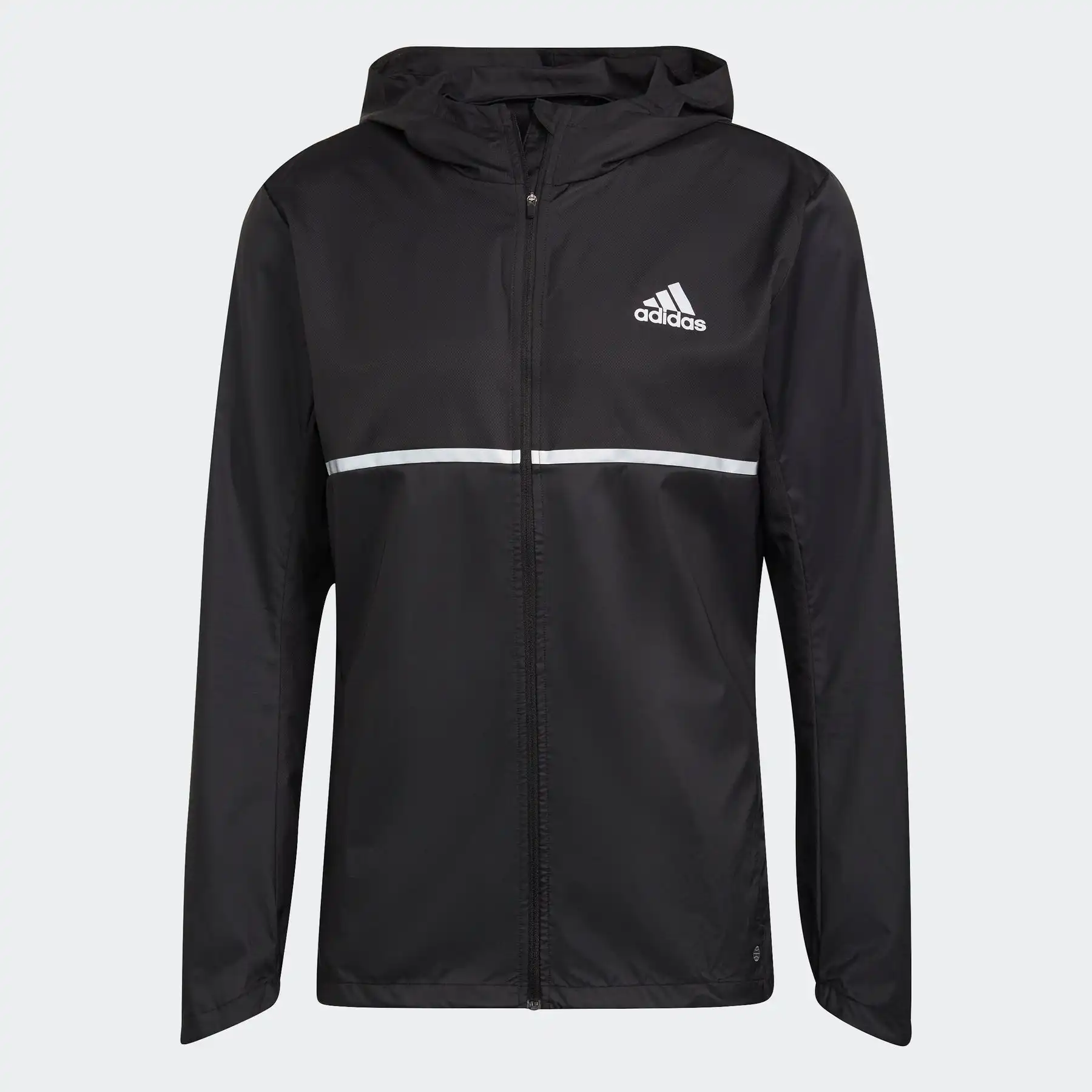 adidas Men's Own The Run Jacket (Black/Reflective Silver)