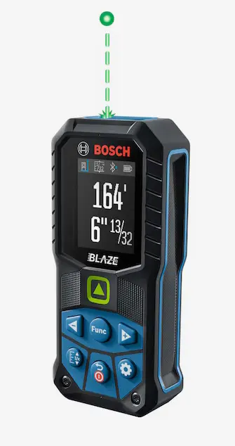 Bosch Blaze 165' Indoor Green Laser Distance Measurer + Bosch 3.7V 1Ah Battery