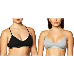 Calvin Klein Women's Motive Cotton Lightly Lined Bralette 2-Pack