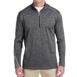 adidas Men's Brushed Terry Heathered Quarter-Zip Pullover