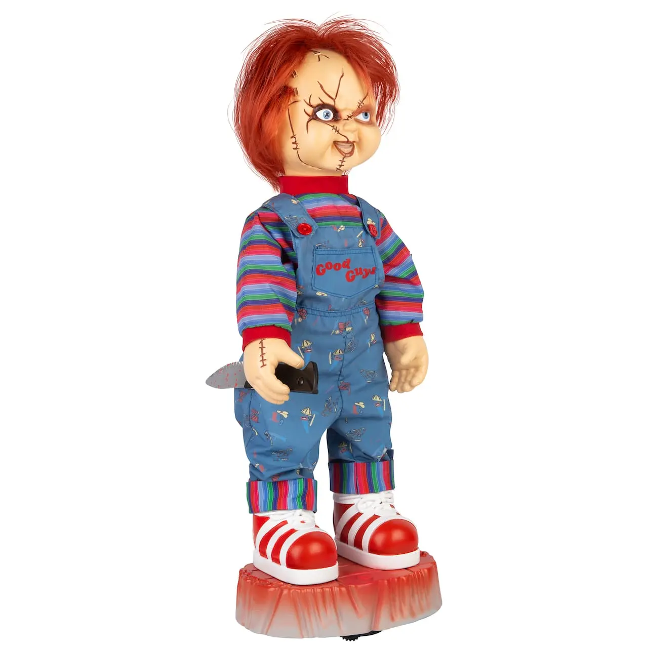 2ft Life-Size Animated Chucky Halloween Decoration (Battery Powered)