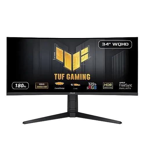 34" ASUS TUF VG34VQL3A 3440x1440 WQHD 180Hz 1ms Curved VA Monitor