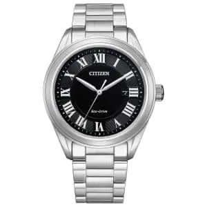 Refurb Citizen Eco-Drive Men's 40mm Roman Numerals Calendar Watch