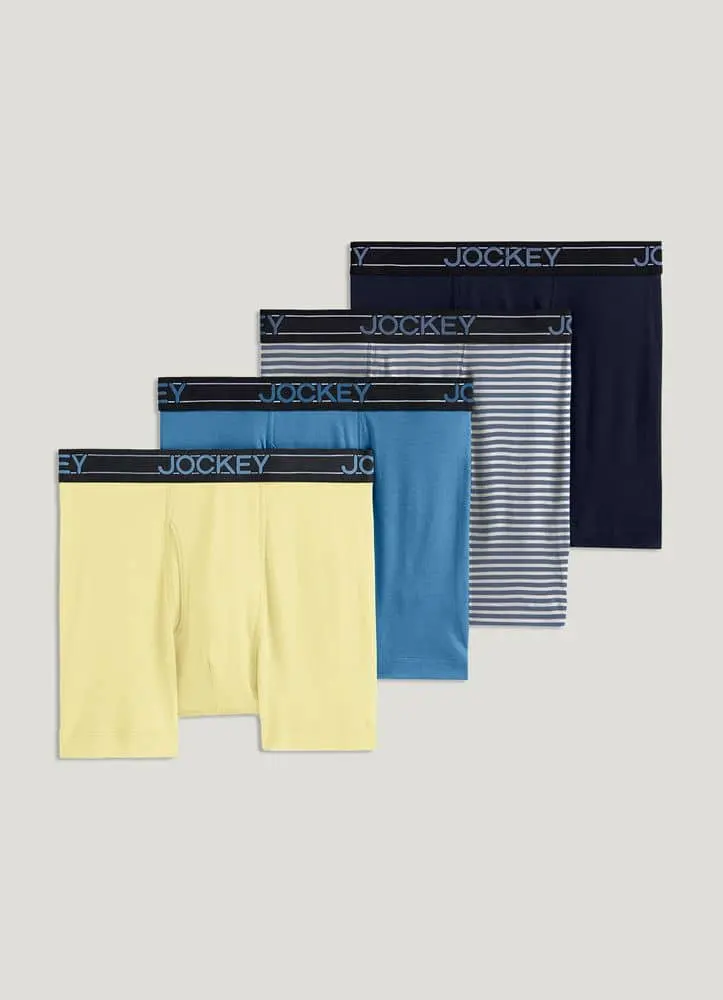 4-Ct Jockey Men's Lightweight Cotton Blend Boxer Brief (5" or 7", Variety Pack)