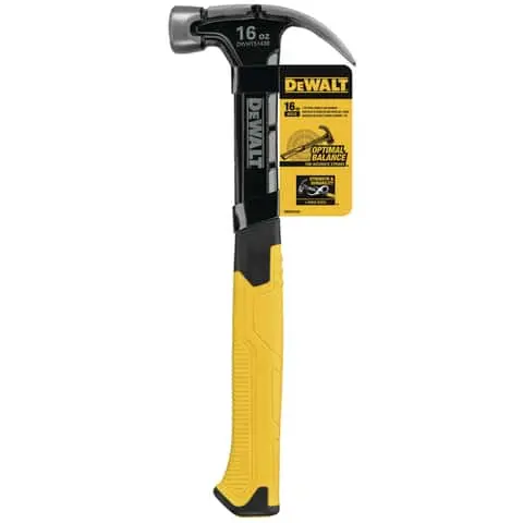 16oz. DeWALT 11.75" Smooth Face Curve Claw Hammer w/ Steel Handle