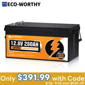 Eco-Worthy 12V 280Ah LiFePO4 Lithium RV Battery