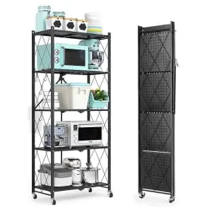 5-Tier Foldable Metal Shelving Unit