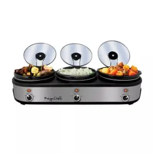 MegaChef Triple 2.5-Quart Slow Cooker & Buffet Server