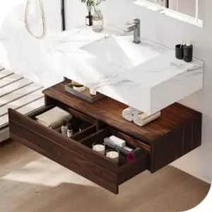 Yitahome 40" Modern Floating Bathroom Vanity Cabinet with 2 Drawers