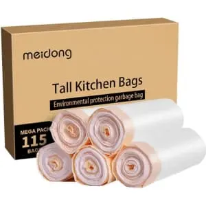 Meidong 13-Gallon Tall Trash Bag 115-Count