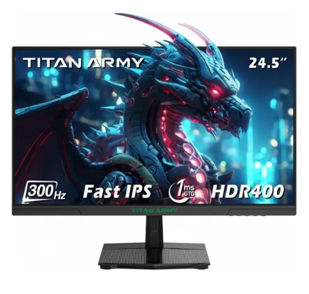 Titan-army - P2510HS 24.5” Gaming Monitor, CSOT Fast IPS 1ms GTG 300Hz 1920×1080 FHD FreeSync 121% sRGB with HDR400 - 300Hz 24.5inch FHD