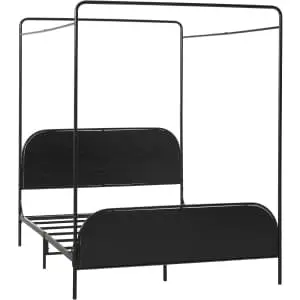 Walker Edison Modern Metal & Wood Canopy Frame Queen Bed