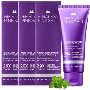 Himalaya Pinksalt Purple Color Corrector Whitening Toothpaste 3-Pack