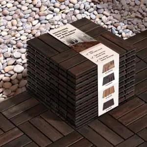 Waterproof Acacia Interlocking Deck Tile 10-Pack