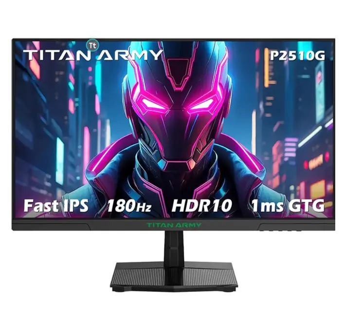 Titan-army - P2510G 24.5” Gaming Monitor, IPS 1ms GTG 180Hz 1920×1080 FHD FreeSync 99% sRGB with HDR10 (DisplayPort, HDMI) - 180Hz 24.5inch FHD