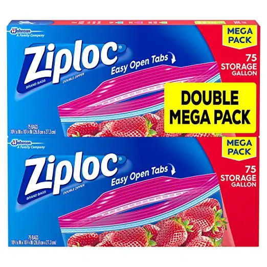 Ziploc Gallon Food Storage Bags, Stay Open Design with Stand-Up Bottom, Easy to Fill, 150 Bags Total, only $13.95 free shipping after using SS