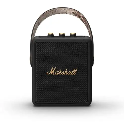 Marshall Stockwell II 便携式蓝牙音箱,黑色和黄铜