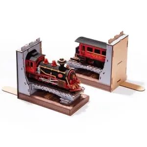 Rowood 3D Wooden Book Nook Vintage Steam Train Puzzle Kit