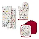 5-Piece Mainstays Oven Mitt Set w/ Towel & Pot Holders