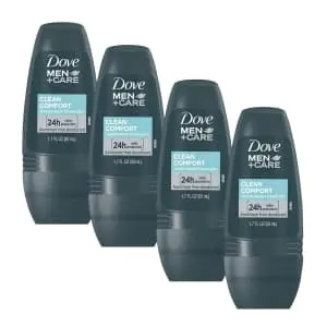 Dove Men+Care Clean Comfort Roll on Deodorant 4-Pack