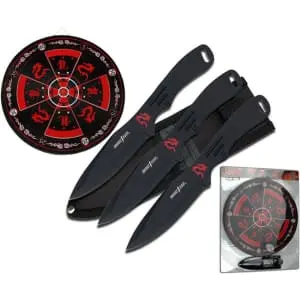 Perfect Point 3-Count Throwing Knives & Target Board Set