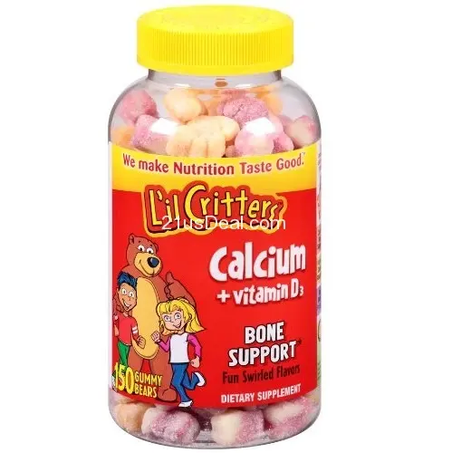 L'il Critters Kids Calcium Gummy Bears with Vitamin D3 Supplement, 150 Ct Gummies, only $5.51