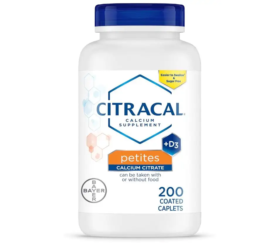 Citracal Petites, Highly Soluble, Easily Digested, 400 mg Calcium Citrate with 500 IU Vitamin D3, Bone Health Supplement for Adults, Relatively Small Easy-to-Swallow Caplets, 200 Count , only $10.44