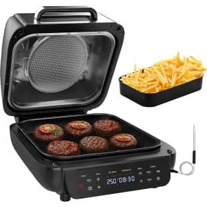 Parmedu 6-Quart 12-in-1 Air Fryer and Indoor Smokeless Grill