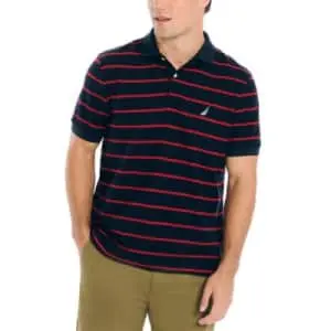 Nautica Men's Classic-Fit Striped Performance Deck Polo