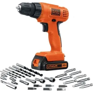 Black + Decker 20V Max Cordless Drill / Driver w/ 30-Piece Accessory Set