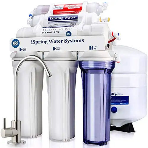 iSpring RCC7AK 6-Stage Superb Taste High Capacity Under Sink Reverse Osmosis Drinking Water Filter System with Alkaline Remineralization, only $186.12, free shipping