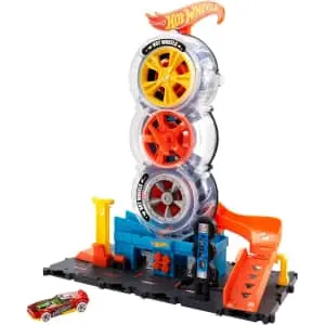 Hot Wheels City Super Twist Tire Shop Track Set