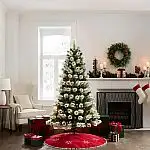 Holiday Time 6.5ft Pre-Lit Flocked Clyburn Pine Artificial Christmas Tree