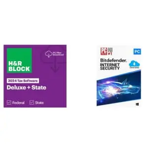 H&R Block Tax Software Deluxe + State 2024 for PC/Mac