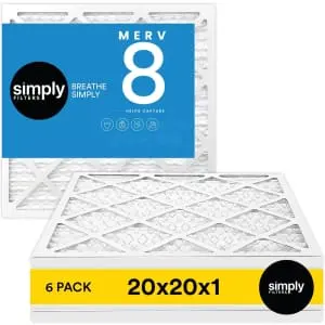 Simply Filters 20x20x1" MERV 8 Air Filter 6-Pack