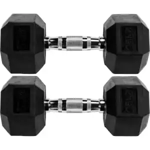 Fitvids 25-lb. Rubber Encased Hex Dumbbell Pair