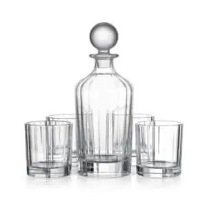 Godinger 5-Piece Whiskey Set with Decanter and Four Double Old Fashioned Glasses