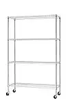 4-Tier Hyper Tough Heavy Duty Wire Shelf w/ Wheels