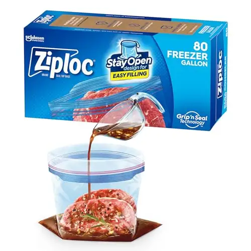 Ziploc 冷冻专用食品保鲜袋 gallon容量 80个