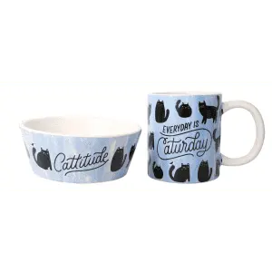 Connections from Hallmark Everyday is Caturday Ceramic Mug & Bowl Set