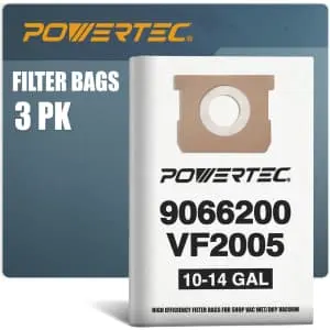 Powertec 10-14 Gallon Shop Vacuum Bags 3-Pack