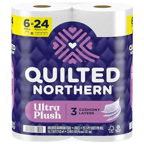 Quilted Northern 超柔软三层卫生纸6大卷，相当于24普通卷