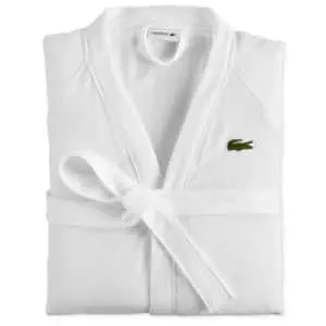 Lacoste Home Logo Patch Cotton Pique Bath Robe