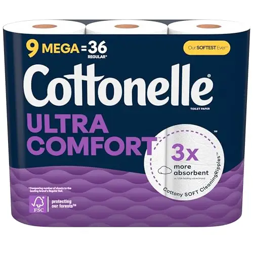 Cottonelle Ultra ComfortCare 超舒适卫生纸 9卷超大卷，相当于36普通卷