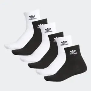 adidas Men's Trefoil Quarter Socks 6-Pair Pack